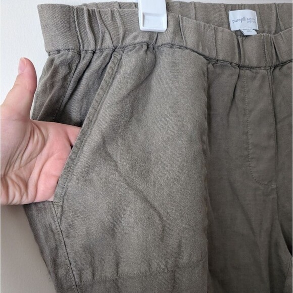 J. Jill Garment Dyed Linen Roll Tab Crop Pants Size XL Petite - Picture 4 of 10